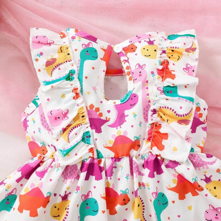 Baby Girl Toddler Little Dinosaur Princess Dress - Princess Dress - Rubby - Mad Fly Essentials