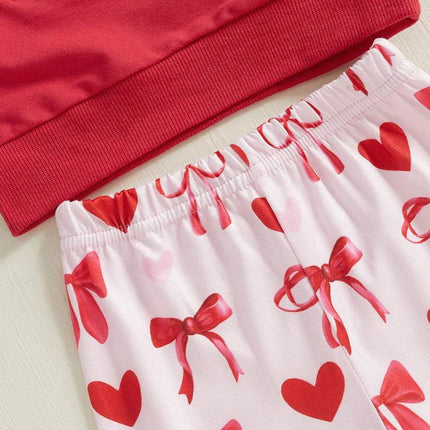 Baby Girl Valentine Heart Be Mine Outfit Set - Outfit Set - ABaby - Mad Fly Essentials