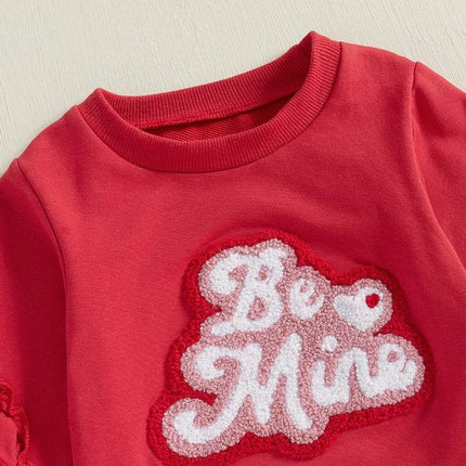 Baby Girl Valentine Heart Be Mine Outfit Set - Outfit Set - ABaby - Mad Fly Essentials