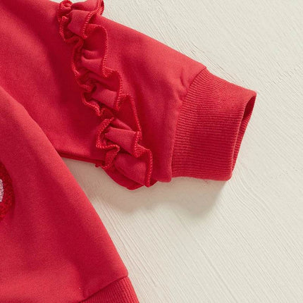 Baby Girl Valentine Heart Be Mine Outfit Set - Outfit Set - ABaby - Mad Fly Essentials