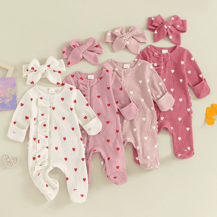 Baby Girl Valentine Heart Romper - Baby Romper - KuKitty - Mad Fly Essentials