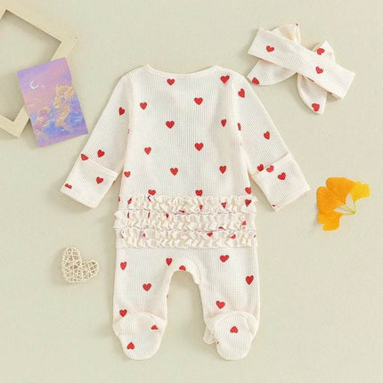 Baby Girl Valentine Heart Romper - Baby Romper - KuKitty - Mad Fly Essentials