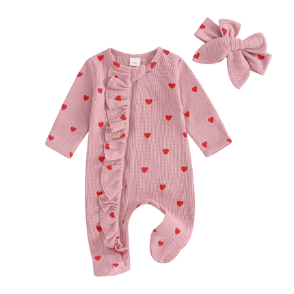 Baby Girl Valentine Heart Romper - Baby Romper - KuKitty - Mad Fly Essentials