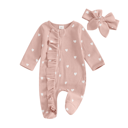 Baby Girl Valentine Heart Romper - Baby Romper - KuKitty - Mad Fly Essentials