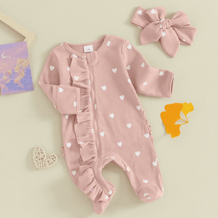 Baby Girl Valentine Heart Romper - Baby Romper - KuKitty - Mad Fly Essentials