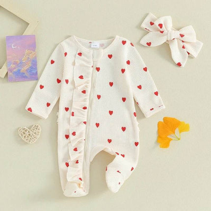 Baby Girl Valentine Heart Romper - Baby Romper - KuKitty - Mad Fly Essentials