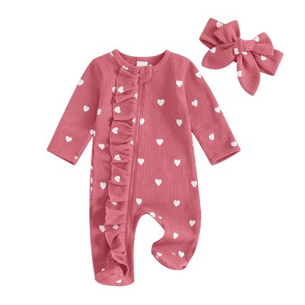Baby Girl Valentine Heart Romper - Baby Romper - KuKitty - Mad Fly Essentials