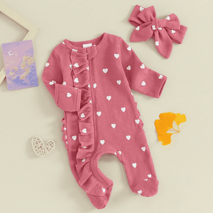 Baby Girl Valentine Heart Romper - Baby Romper - KuKitty - Mad Fly Essentials
