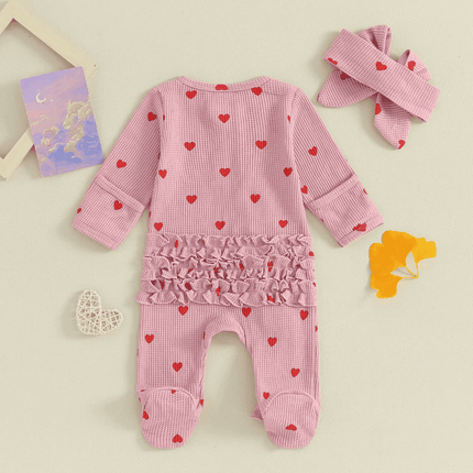 Baby Girl Valentine Heart Romper - Baby Romper - KuKitty - Mad Fly Essentials