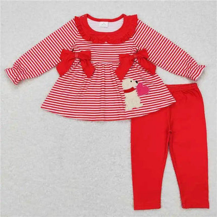 Baby Girl Valentines Day Flare Pants Outfit Set - Outfit Set - pudcoco - Mad Fly Essentials