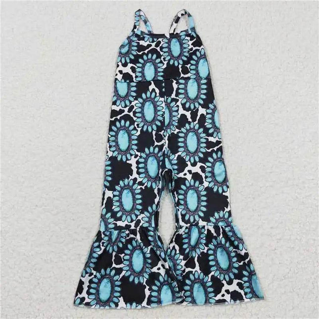 Baby Girl Western Animal Floral Navajo Overalls Jumpsuit - Jumpsuit - Madeline - Mad Fly Essentials