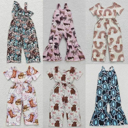 Baby Girl Western Animal Floral Navajo Overalls Jumpsuit - Jumpsuit - Madeline - Mad Fly Essentials