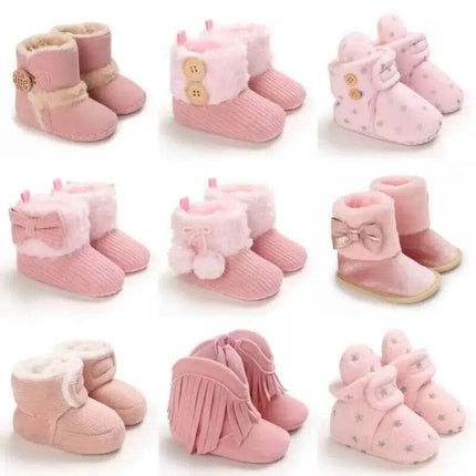 Baby Girl Winter Plush Pink Boots Kids Footwear - Kids Footwear - VALEN·SINA - Mad Fly Essentials