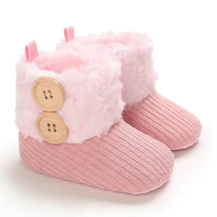 Baby Girl Winter Plush Pink Boots Kids Footwear - Kids Footwear - VALEN·SINA - Mad Fly Essentials