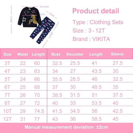 Baby Girls Cartoon Sequin Unicorn Clothing Set - Clothing Set - VIKITA - Mad Fly Essentials