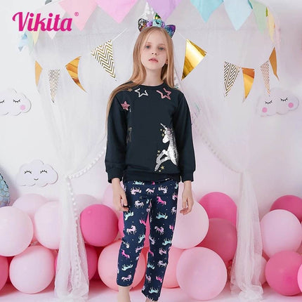 Baby Girls Cartoon Sequin Unicorn Clothing Set - Clothing Set - VIKITA - Mad Fly Essentials