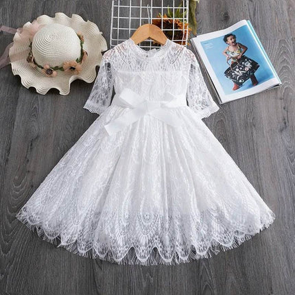 Baby Girls Lace Tulle Birthday Wedding Dress - Mad Fly Essentials
