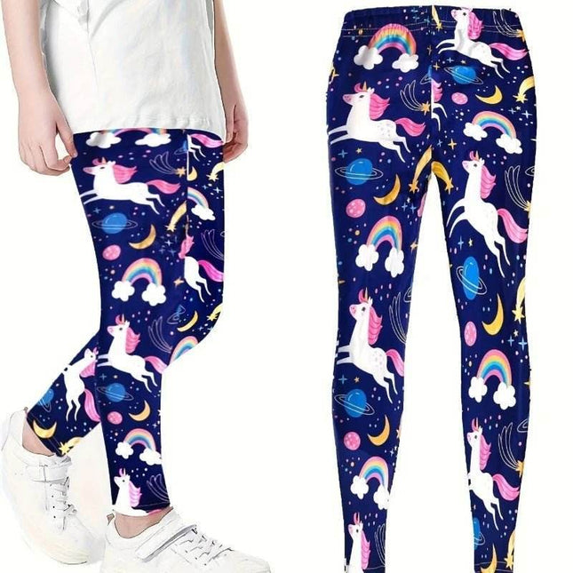 Baby Girls Unicorn 3D 4 - 12Y Pencil Leggings - Leggings - LJMOFA - Mad Fly Essentials