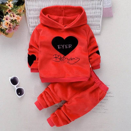 Baby Girls Winter Birthday Love Tracksuits Sets - Mad Fly Essentials