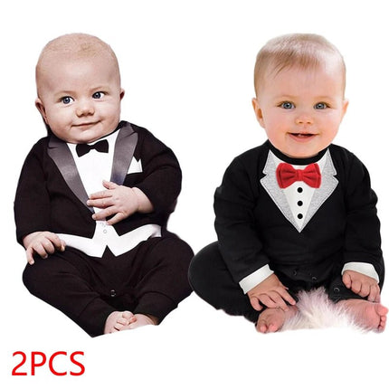 Baby Romper Baby Boy Long White - Black Jumpsuit - Baby Romper - PureMilk - Mad Fly Essentials