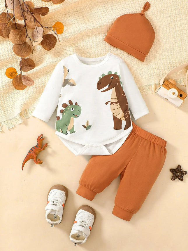 Baby Romper Boys 0-18M Dinosaur Animal Romper Set - Baby Romper - PatPat - Mad Fly Essentials
