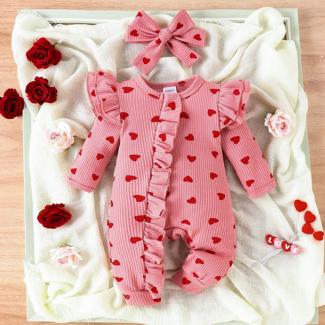 Baby Romper Girl Valentine Heart Romper - Baby Romper - KuKitty - Mad Fly Essentials