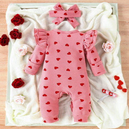 Baby Romper Girl Valentine Heart Romper - Baby Romper - KuKitty - Mad Fly Essentials
