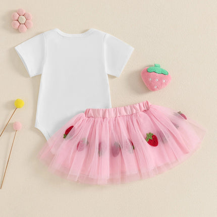 Baby Toddler Outfit Baby Girl First Birthday Strawberry Outfit - Baby Toddler Outfit - BabyBoo - Mad Fly Essentials