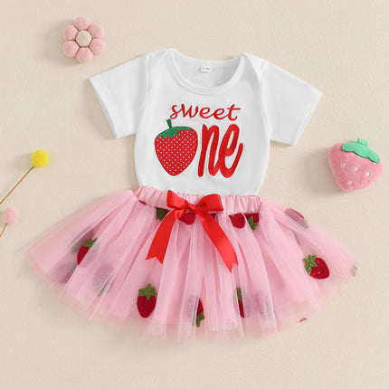 Baby Toddler Outfit Baby Girl First Birthday Strawberry Outfit - Baby Toddler Outfit - BabyBoo - Mad Fly Essentials