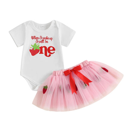 Baby Toddler Outfit Baby Girl First Birthday Strawberry Outfit - Baby Toddler Outfit - BabyBoo - Mad Fly Essentials