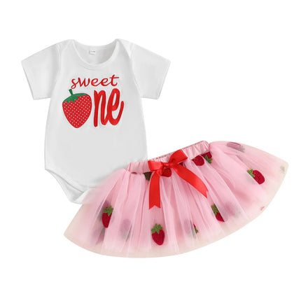 Baby Toddler Outfit Baby Girl First Birthday Strawberry Outfit - Baby Toddler Outfit - BabyBoo - Mad Fly Essentials