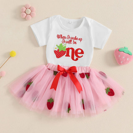 Baby Toddler Outfit Baby Girl First Birthday Strawberry Outfit - Baby Toddler Outfit - BabyBoo - Mad Fly Essentials