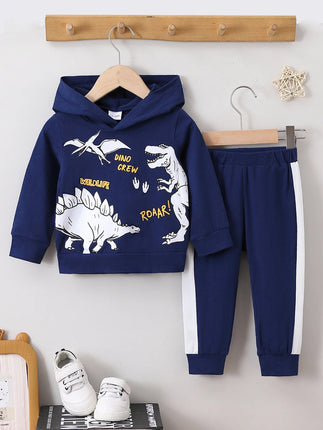 Baby Toddler Outfit Boy Dinosaur Hoodies Set - Baby Toddler Outfit - AiLe Rabbit - Mad Fly Essentials