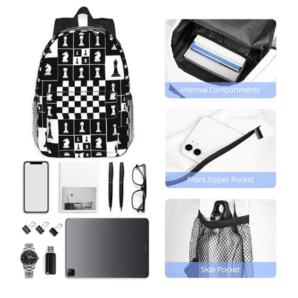 Backpack Men Chess Pieces Large Capacity Daypack - Backpack - MIYIN - Mad Fly Essentials