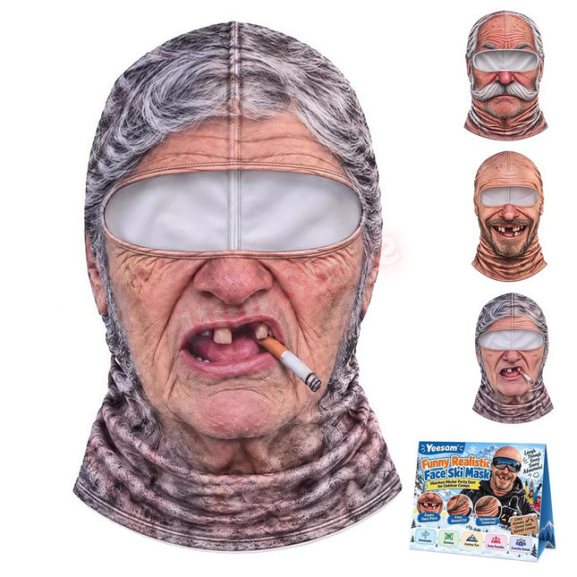 Balaclava Funny Motorcycle Riding Old Man Face Ski Masks - Balaclava - YQUPFOEVER - Mad Fly Essentials