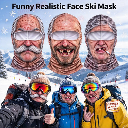 Balaclava Funny Motorcycle Riding Old Man Face Ski Masks - Balaclava - YQUPFOEVER - Mad Fly Essentials