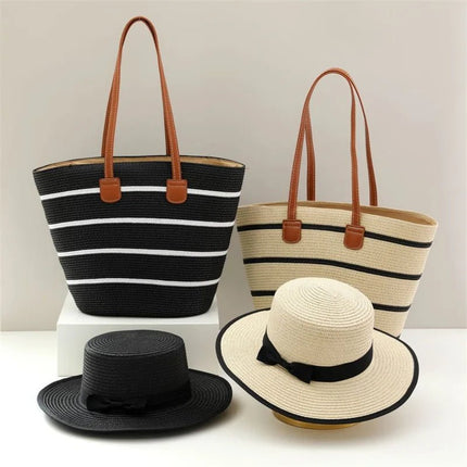 Beach Bags Straw Sun Hat Women 2pc Set - Beach Bags - NEAT CULTURE - Mad Fly Essentials
