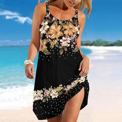 Beach Dress Women Floral Slip Solid 3D Dress - Beach Dress - EAEOVNI - Mad Fly Essentials
