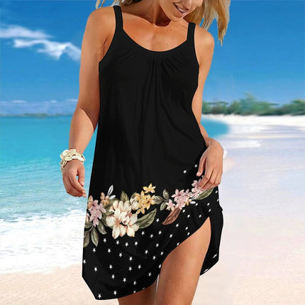 Beach Dress Women Floral Slip Solid 3D Dress - Beach Dress - EAEOVNI - Mad Fly Essentials