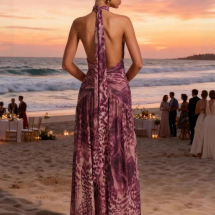 Beach Dress Women Purple Spaghetti Cover-up - Beach Dress - Swimmers Liket - Mad Fly Essentials