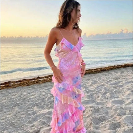 Beach Dress Women Sleeveless Floral Bohemian Dress - Beach Dress - Unizera - Mad Fly Essentials
