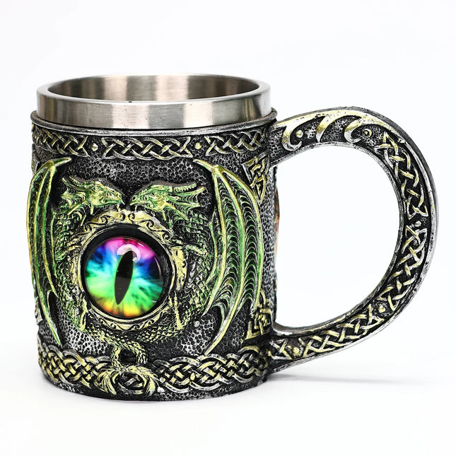 Beer Mug Dragon Eye Stainless Medieval Cross Mug - Beer Mug - BARMAID BARWARE - Mad Fly Essentials