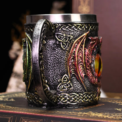 Beer Mug Dragon Eye Stainless Medieval Cross Mug - Beer Mug - BARMAID BARWARE - Mad Fly Essentials