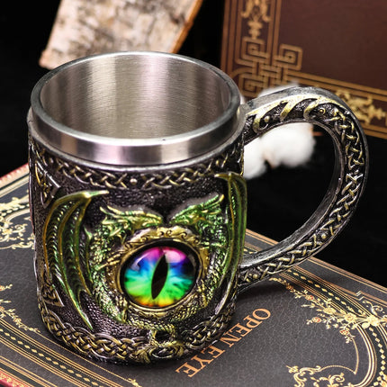 Beer Mug Dragon Eye Stainless Medieval Cross Mug - Beer Mug - BARMAID BARWARE - Mad Fly Essentials