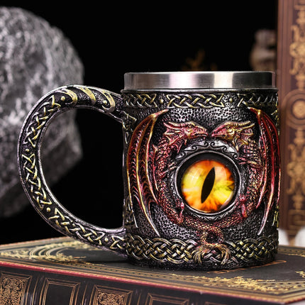 Beer Mug Dragon Eye Stainless Medieval Cross Mug - Beer Mug - BARMAID BARWARE - Mad Fly Essentials
