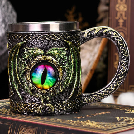 Beer Mug Dragon Eye Stainless Medieval Cross Mug - Beer Mug - BARMAID BARWARE - Mad Fly Essentials