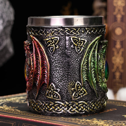 Beer Mug Dragon Eye Stainless Medieval Cross Mug - Beer Mug - BARMAID BARWARE - Mad Fly Essentials