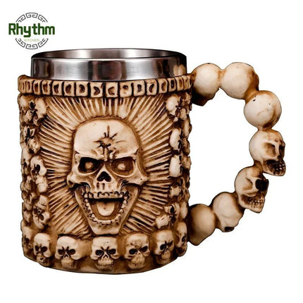Beer Mug Stainless Steel 3D Goblet Skull Viking Mug - Beer Mug - Freeson - Mad Fly Essentials