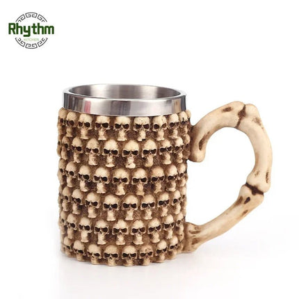 Beer Mug Stainless Steel 3D Goblet Skull Viking Mug - Beer Mug - Freeson - Mad Fly Essentials