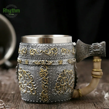 Beer Mug Stainless Steel 3D Goblet Skull Viking Mug - Beer Mug - Freeson - Mad Fly Essentials